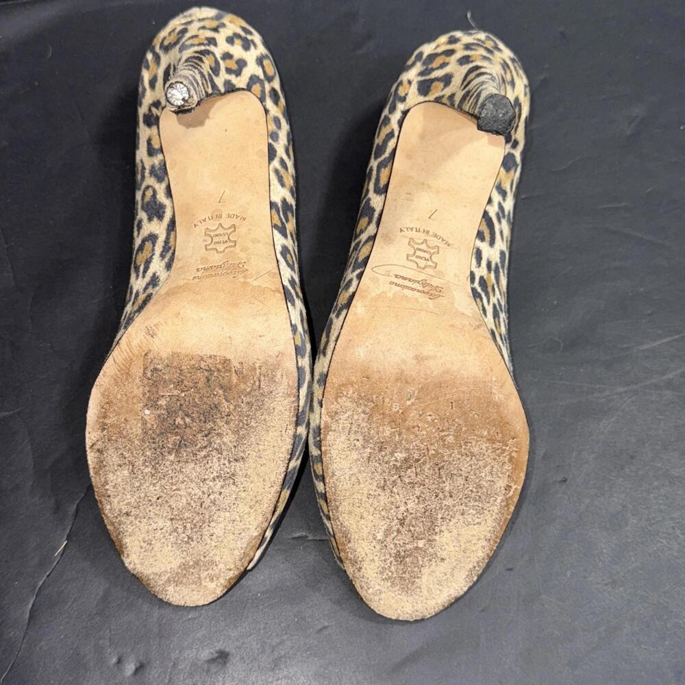 BUTTER Preppy Designer Y2K Style Cheetah Print Suede Pumps Sz 7 - Picture 10 of 15